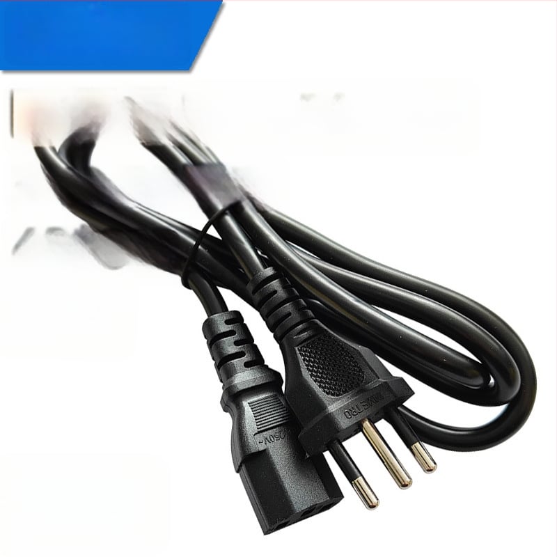 Захранващ кабел от чист мед, Бразилски 3-пинов щепсел, за уреди — марка Lin Yun Era, сертифициран според бразилски стандарт