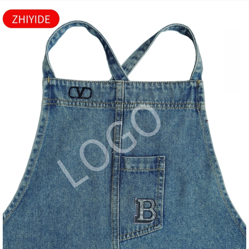 Денимова безръкавна престилка с персонализирано лого, японски стил, против замърсяване, за различни сценарии на употреба