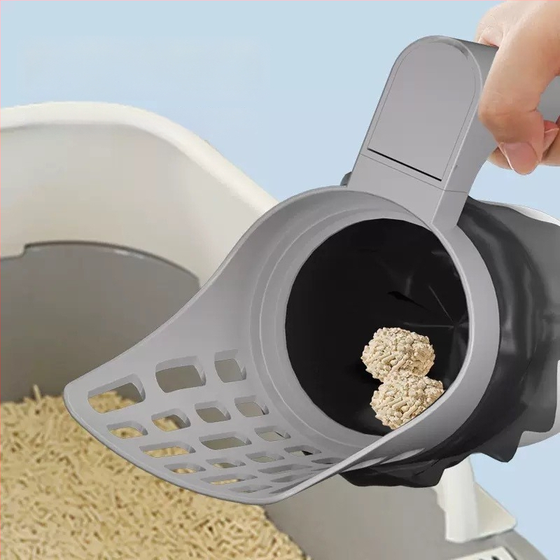 Xin chong műanyag macskaalom-lapát szűrővel és tároló dobozzal