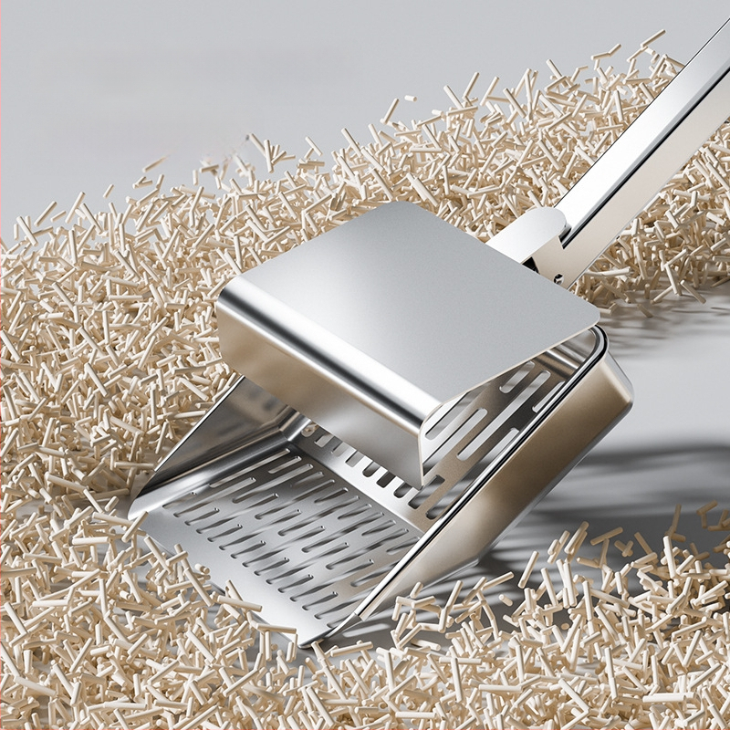 Macskaalom-szedegető kanál fedéllel, rozsdamentes acélból, többfunkciós, finom lyukakkal