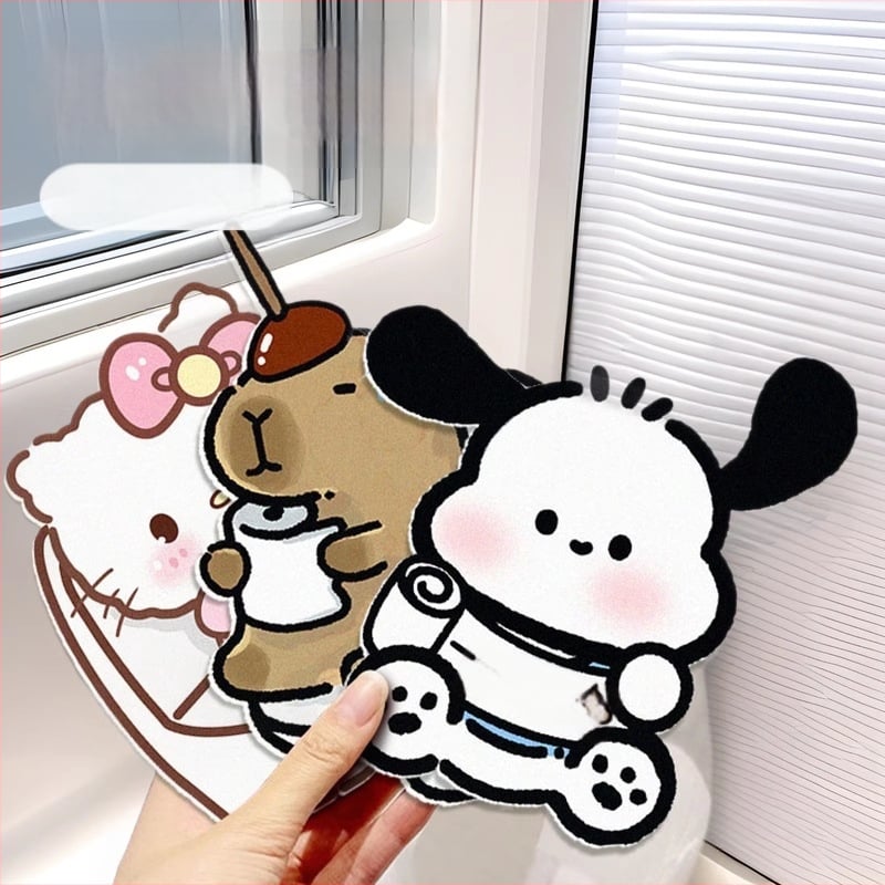 Самозалепващ карикатурен стикер за тоалетна, персонализируем, фетров материал, карикатурен мотив, модерен минималистичен стил, за входове и търговски пространства