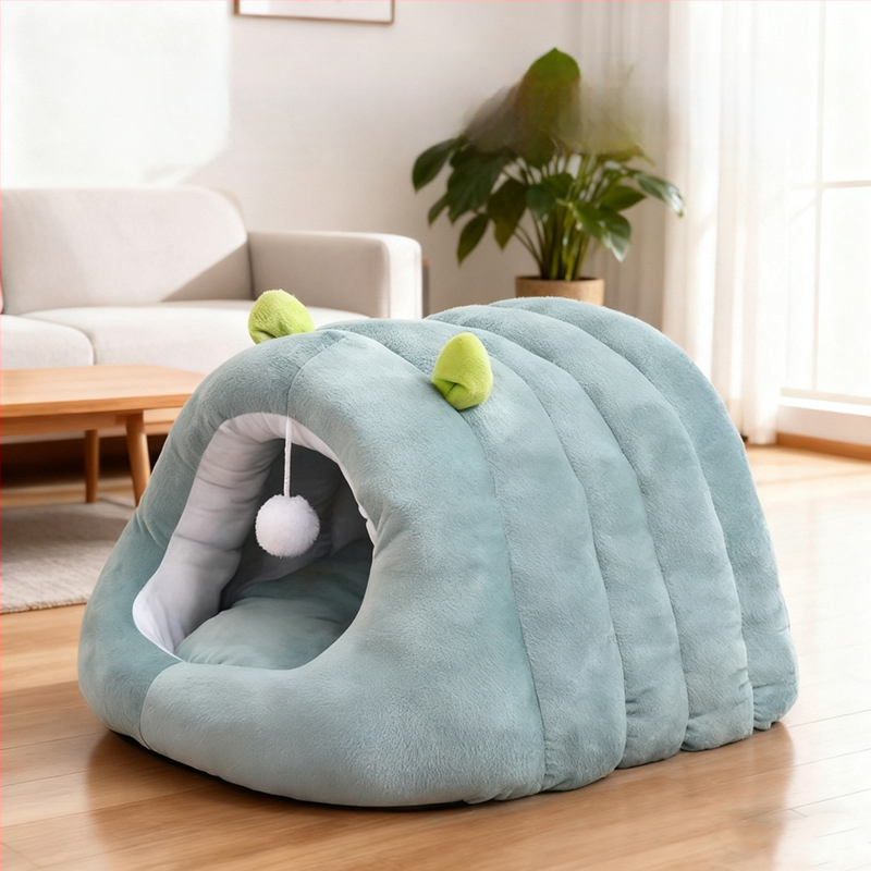 Гнездо за домашни любимци – полузатворено кучешко легло, фланелен материал, сваляемо и миещо се