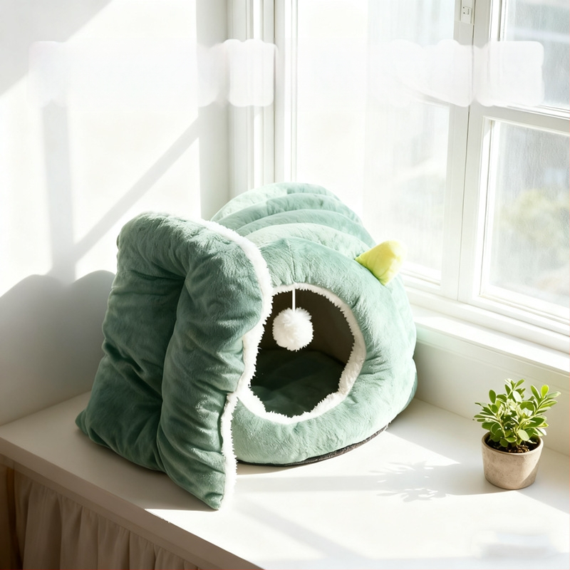 Гнездо за домашни любимци – полузатворено кучешко легло, фланелен материал, сваляемо и миещо се