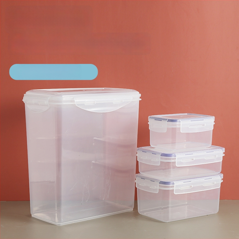 Кутия за съхранение на ориз с уплътнение, влагозащитна и против насекоми, PC пластмаса, капацитет под 4 л