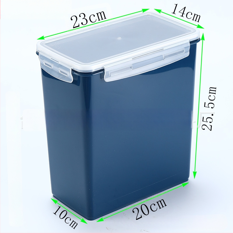 Кутия за съхранение на ориз с уплътнение, влагозащитна и против насекоми, PC пластмаса, капацитет под 4 л