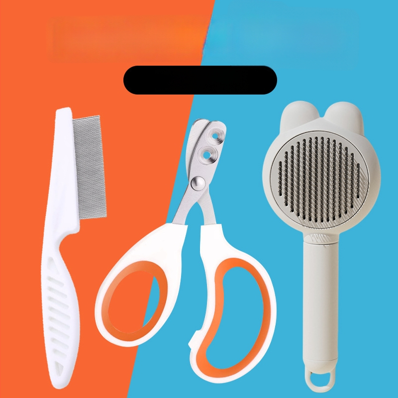 Macskaápolási készlet: körömvágó, macska olló, kezdőbarát ápoló eszköz, cicafésű