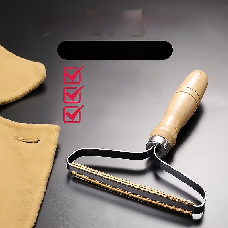 Állati szőr eltávolító eszköz — fa és réz, négyzet alakú fésű, nagy testű kutyák számára