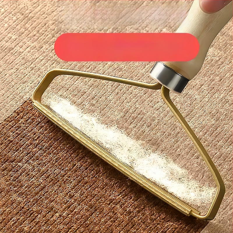 Állati szőr eltávolító eszköz — fa és réz, négyzet alakú fésű, nagy testű kutyák számára