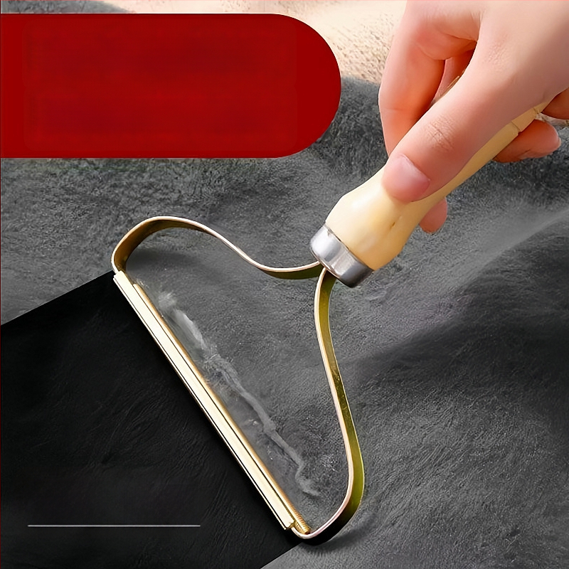 Állati szőr eltávolító eszköz — fa és réz, négyzet alakú fésű, nagy testű kutyák számára