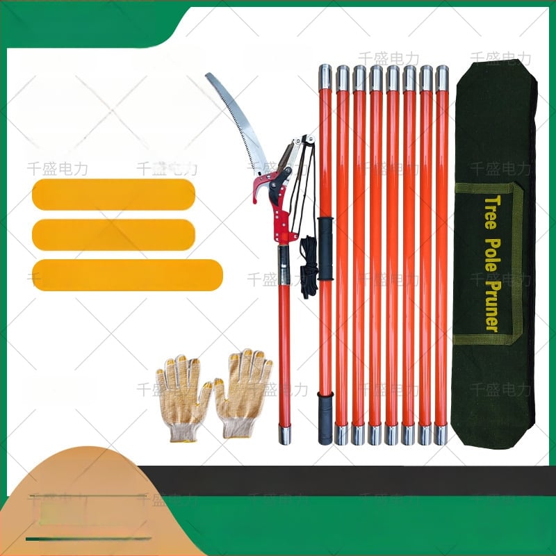 Телескопични изолирани ножици за високи клони с лезвие от 65Mn и диаметър на рязане 30 мм, дръжка от епоксидна смола