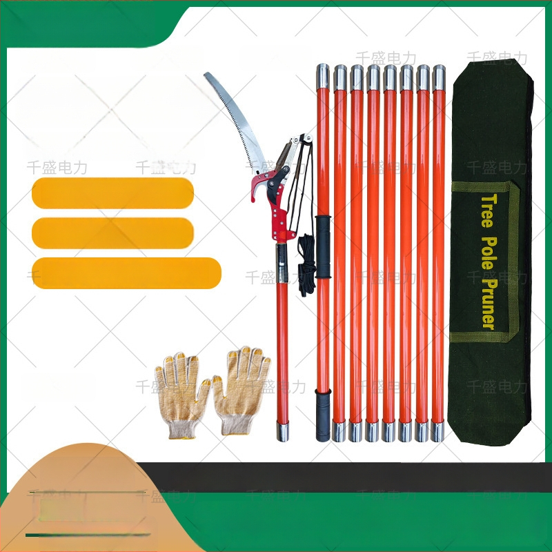 Телескопични изолирани ножици за високи клони с лезвие от 65Mn и диаметър на рязане 30 мм, дръжка от епоксидна смола