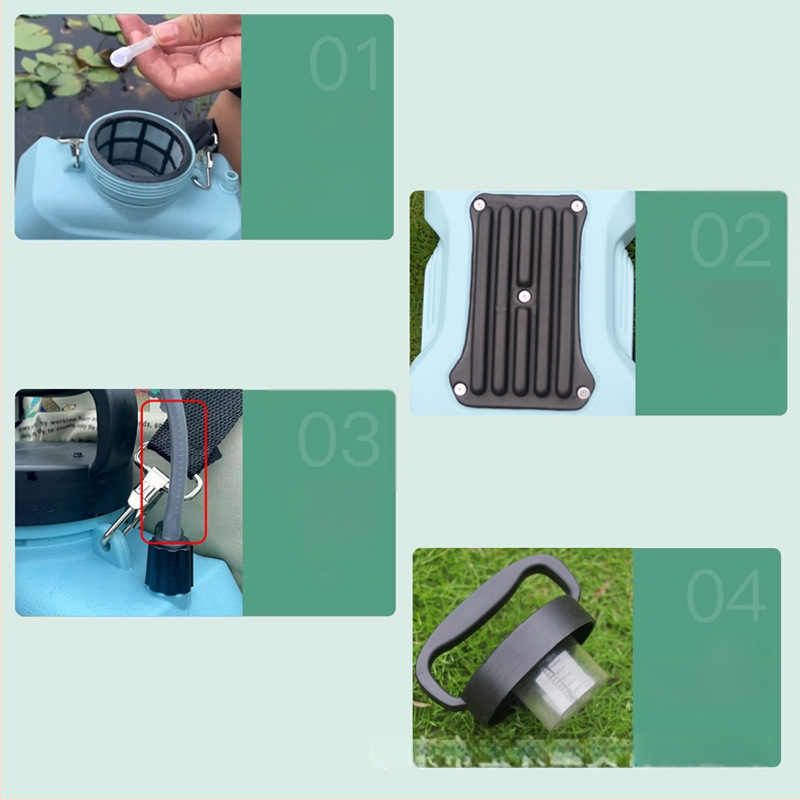 Електрическа пръскачка за раница, комплект от три части, пластмасов корпус, Pu guang