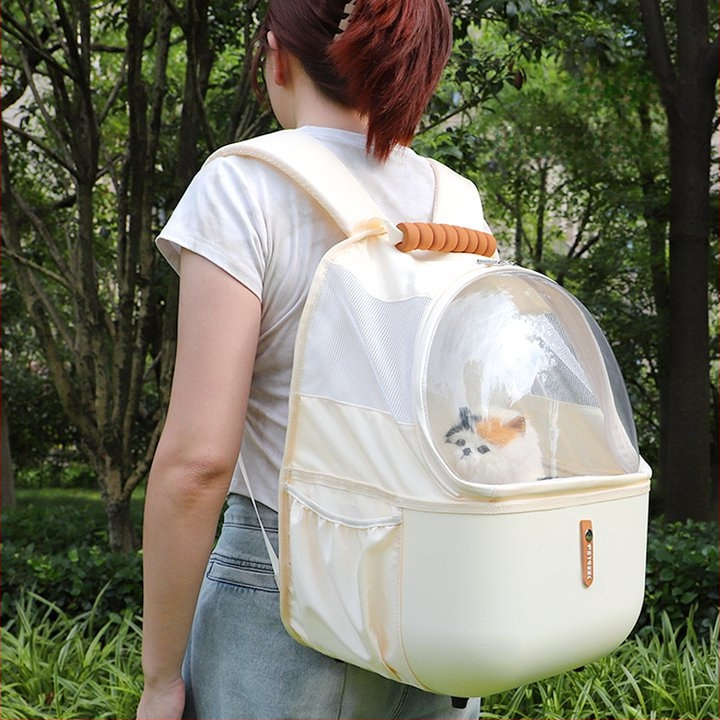 Űrkapu formájú háziállat hátizsák macskák és kutyák számára, nagy kapacitású, ABS anyagú, hordozható