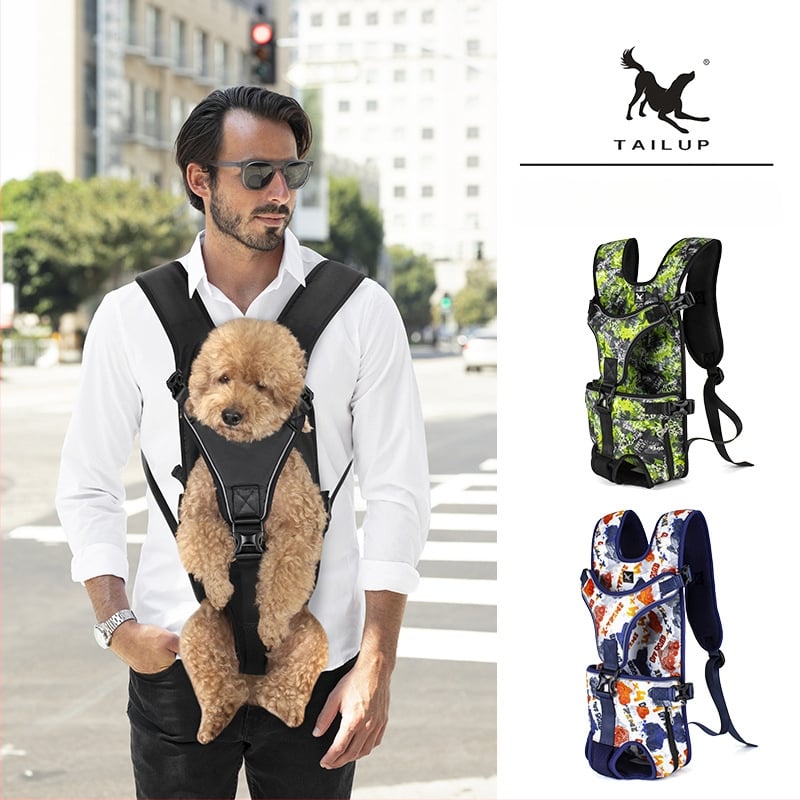 TAILUP Geantă pentru piept pentru animale de companie cu cataramă — Rucsac reglabil pentru câini, imprimeu camuflaj, țesătură Oxford