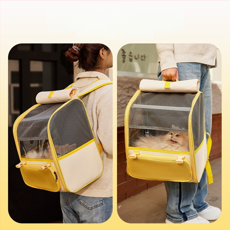 Macska kiránduló hátizsák, légáteresztő és összecsukható, 8 kg kapacitás, Oxford anyag