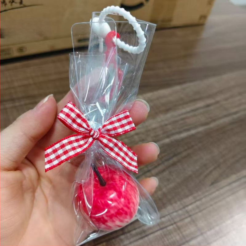 Ключодържател с мотив ябълка, плат, въжен каиш, модерен стил, подарък за двойки