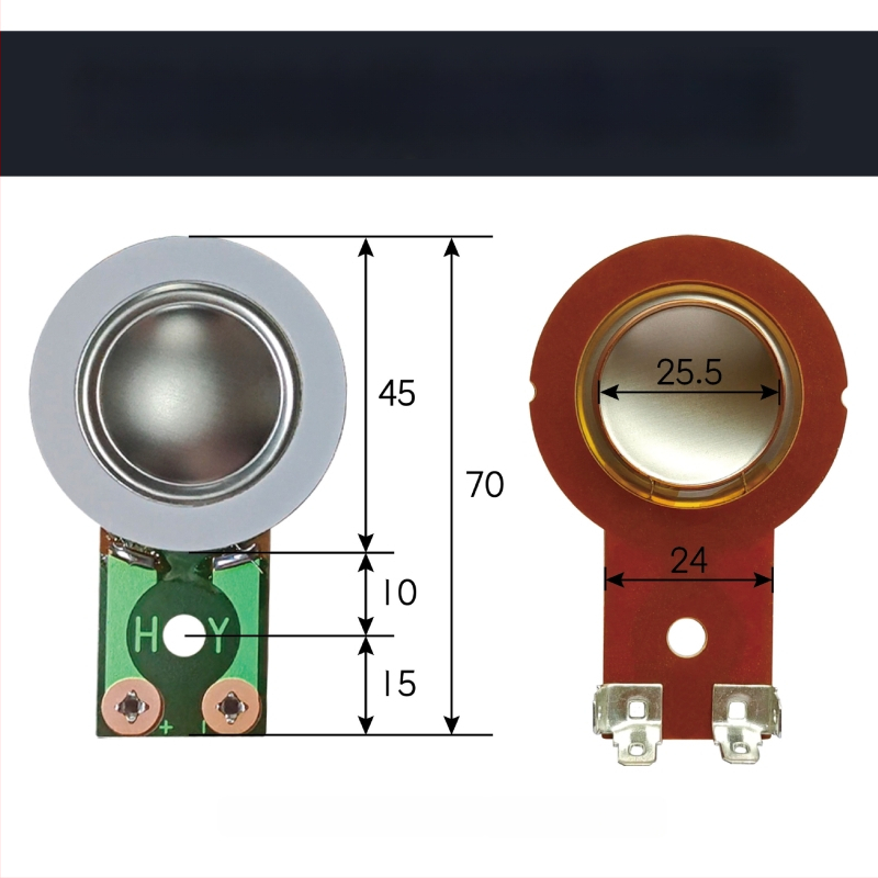 Tweeter pogon glava s 25.5 mm zavojnicom i titanijskom membranom