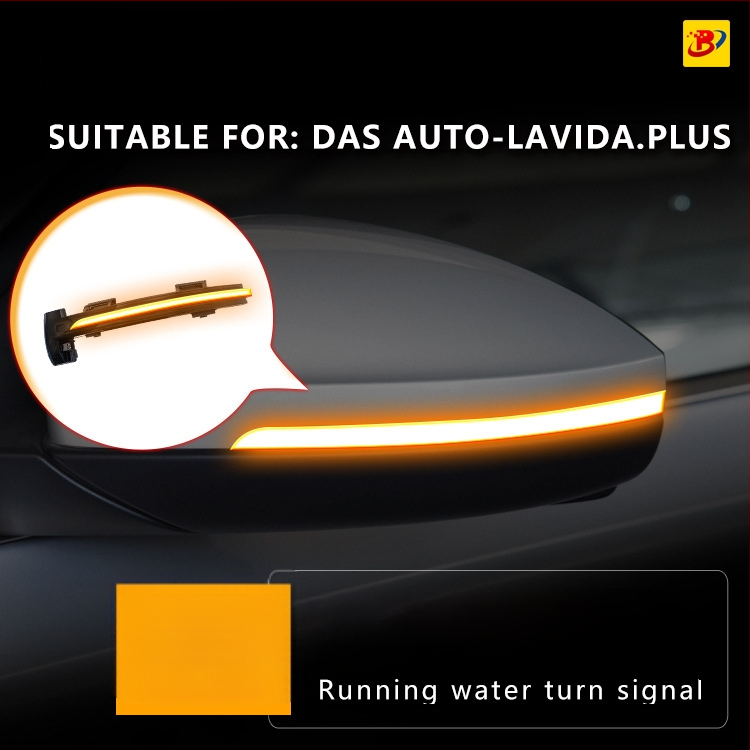 Volkswagen serijai skirtas galinio vaizdo veidrodėlis su tekėjančiu LED posūkio signalu, korpusas ABS+LED, 12V, 5W