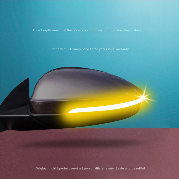 Volkswagen serijai skirtas galinio vaizdo veidrodėlis su tekėjančiu LED posūkio signalu, korpusas ABS+LED, 12V, 5W