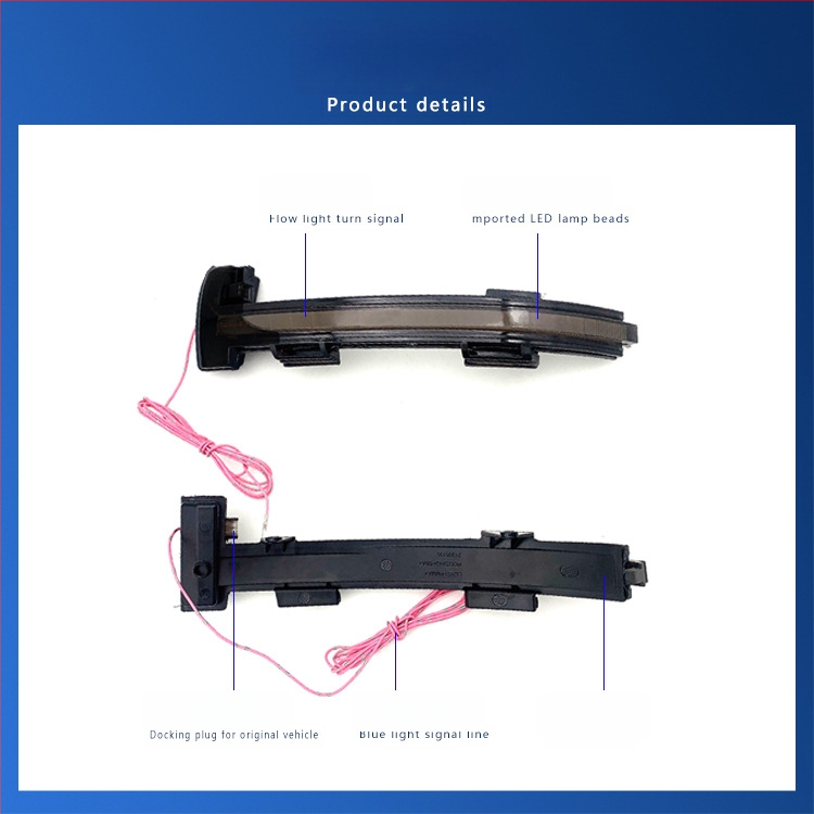 Volkswagen serijai skirtas galinio vaizdo veidrodėlis su tekėjančiu LED posūkio signalu, korpusas ABS+LED, 12V, 5W