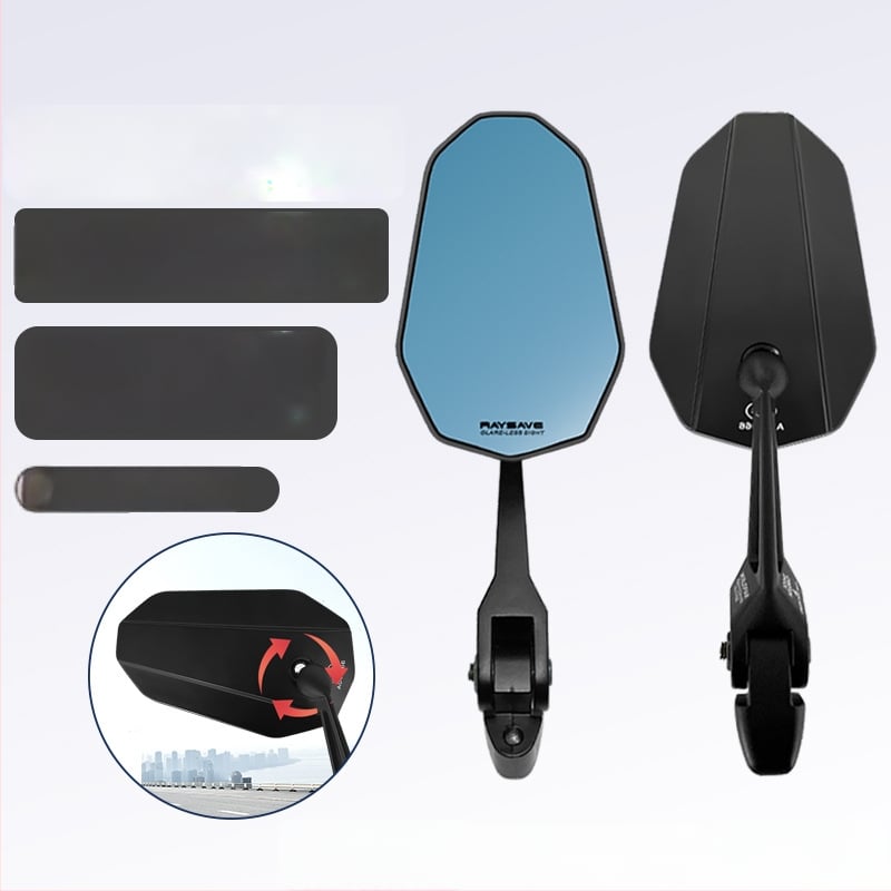 Мотоциклетно огледало за обратно виждане с дизайн с фиксирано крило, корпус от алуминиева сплав, модел F6006/h3439, квадратно огледало, съвместимо с мотоциклети Kawasaki и Yamaha