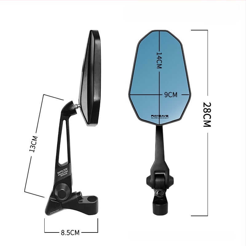 Мотоциклетно огледало за обратно виждане с дизайн с фиксирано крило, корпус от алуминиева сплав, модел F6006/h3439, квадратно огледало, съвместимо с мотоциклети Kawasaki и Yamaha