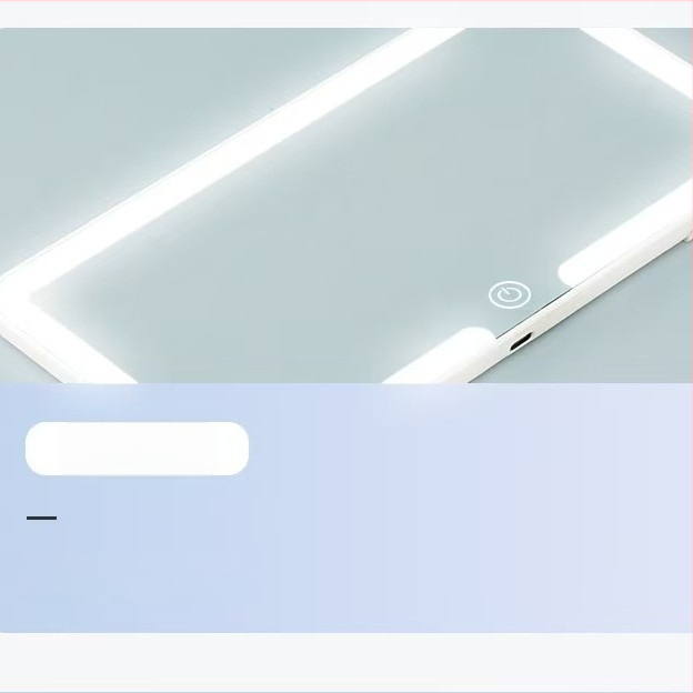 LED makiažo veidrodėlis automobiliui su apšvietimu, atsparus smūgiams, ABS rėmas, stiklinė lęšis, trijų spalvų apšvietimas