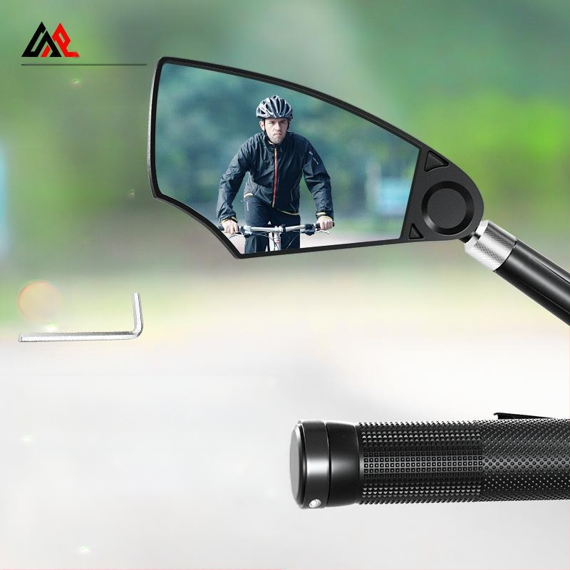 Dviračio galinio vaizdo veidrodėlis su kelių reflektoriumi, medžiaga PA/PP/aliuminio lydinys, svoris 210 g, tinka vamzdžio skersmeniui 2.1–2.3 cm