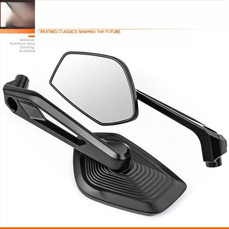 Задно огледало за електрически превозни средства, скутери и мотоциклети, квадратно алуминиево огледало, монтаж с предна и задна резба