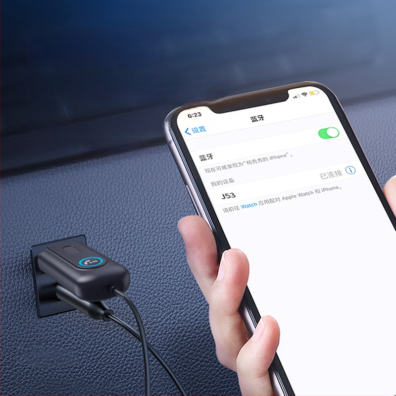 J53 Bluetooth δέκτης αυτοκινήτου, AUX USB ήχος, Bluetooth 5.3, 2.4 GHz, 5V, 150 mA