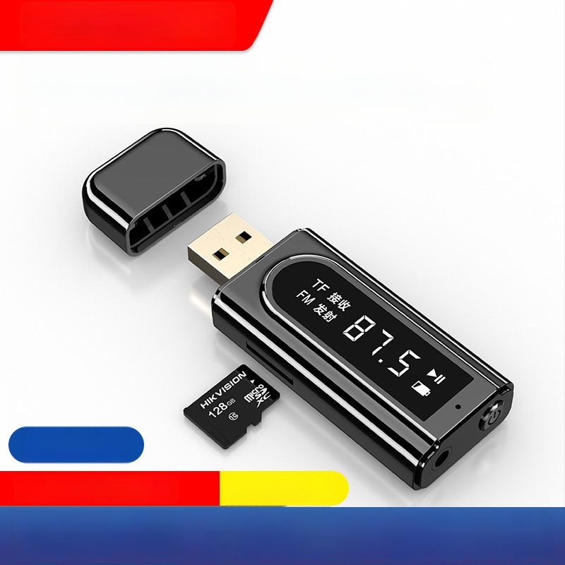 USB αυτοκινήτου FM Bluetooth μεταδότης με MP3 αναπαραγωγή και έξοδο AUX, στερεοφωνική διπλή έξοδος, Bluetooth 5.0, μοντέλο OMS‑K9, USB‑AUX διεπαφή, plug‑and‑play, εξωτερική τροφοδοσία