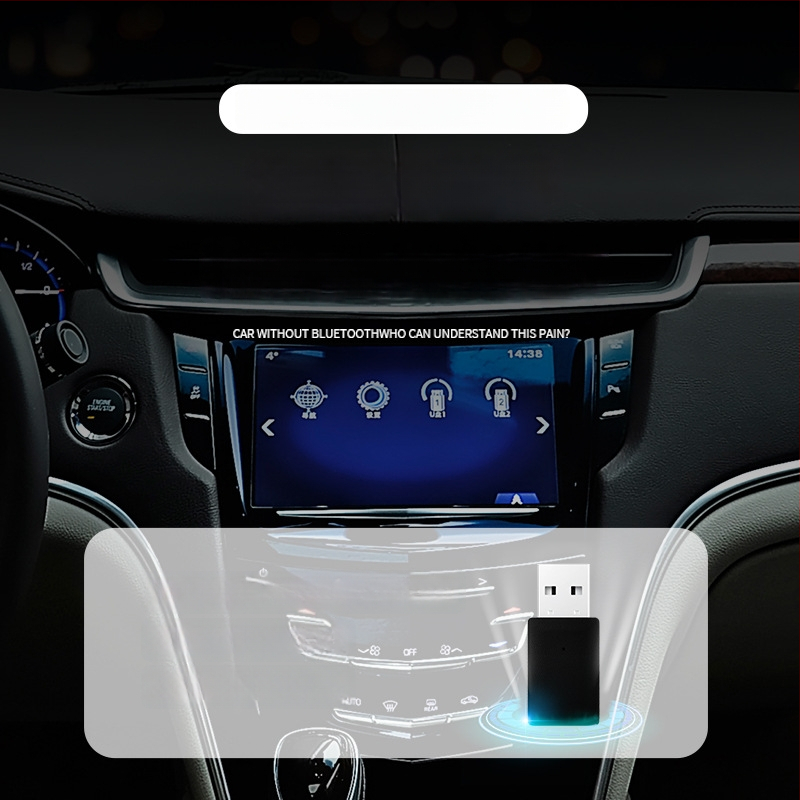 Διπλής εξόδου USB αυτοκινήτου Bluetooth 5.4 δέκτης, μοντέλο E7, USB διεπαφή, plug and play, χωρίς εξωτερική παροχή, εμβέλεια έως 10 μ