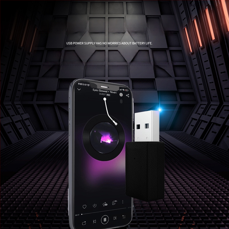 Διπλής εξόδου USB αυτοκινήτου Bluetooth 5.4 δέκτης, μοντέλο E7, USB διεπαφή, plug and play, χωρίς εξωτερική παροχή, εμβέλεια έως 10 μ