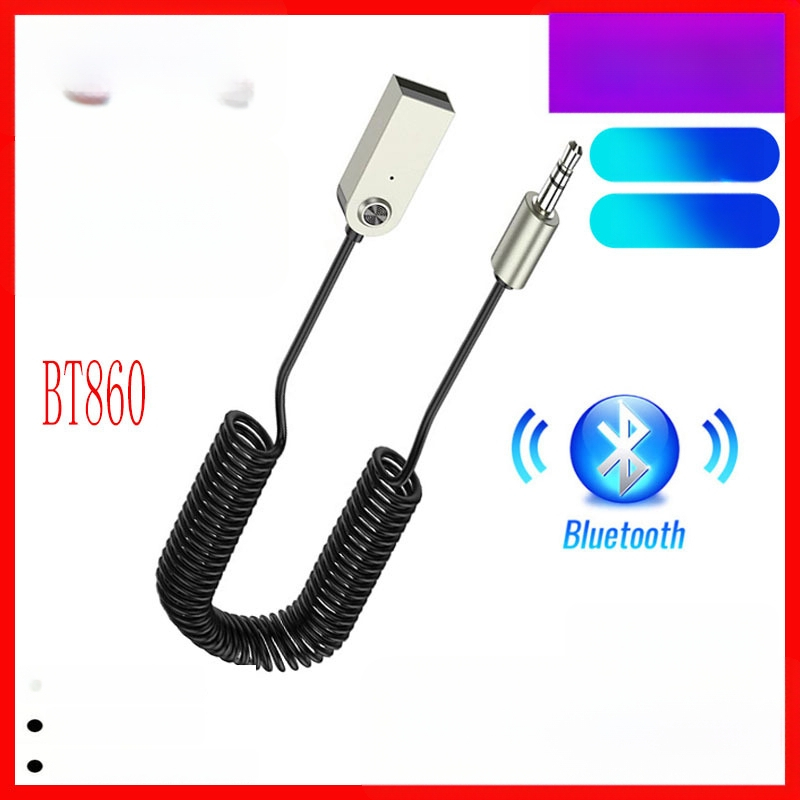 Αυτοκινητικός δέκτης Bluetooth με AUX/USB, hands-free κλήσεις, Bluetooth 5.0, Plug‑and‑Play, χωρίς εξωτερική παροχή ρεύματος, εμβέλεια έως 10 μ
