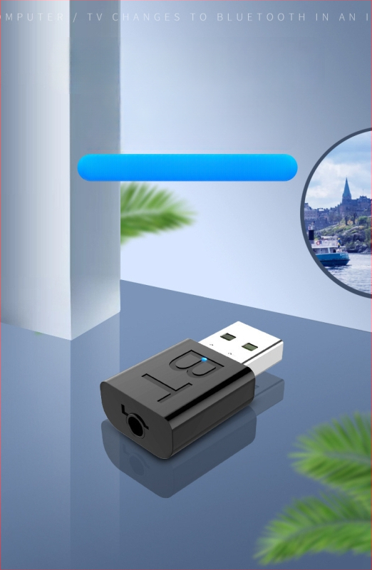 USB Bluetooth 5.0 δέκτης-εκπομπευτής ήχου 2-σε-1 | Διασύνδεση USB/3.5mm, Plug-and-Play, Εξωτερική παροχή ρεύματος, Εμβέλεια έως 10 μ