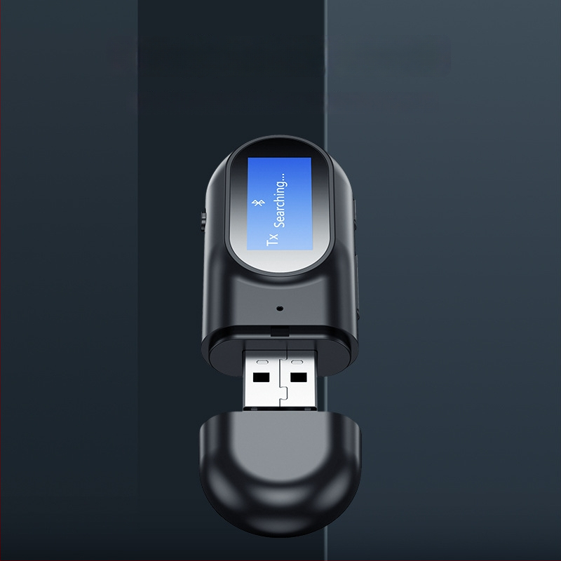 USB Bluetooth 5.0 Αντάπτορας ήχου για αυτοκίνητο — Διασύνδεση USB/AUX, Οθόνη LCD, Κλήσεις hands-free