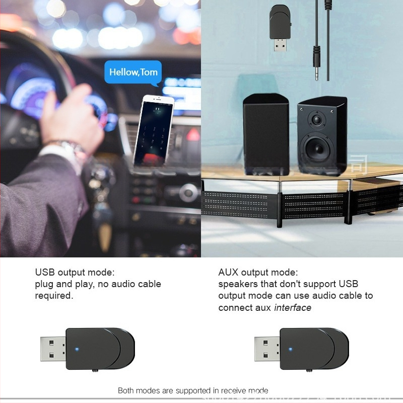 USB Bluetooth 5.0 μεταδότης-δέκτης ήχου, 2-σε-1 για Nintendo Switch, PC, TV και αυτοκίνητο – Μοντέλο KN330, Plug & Play, USB ήχου διεπαφή, εμβέλεια 10 μ