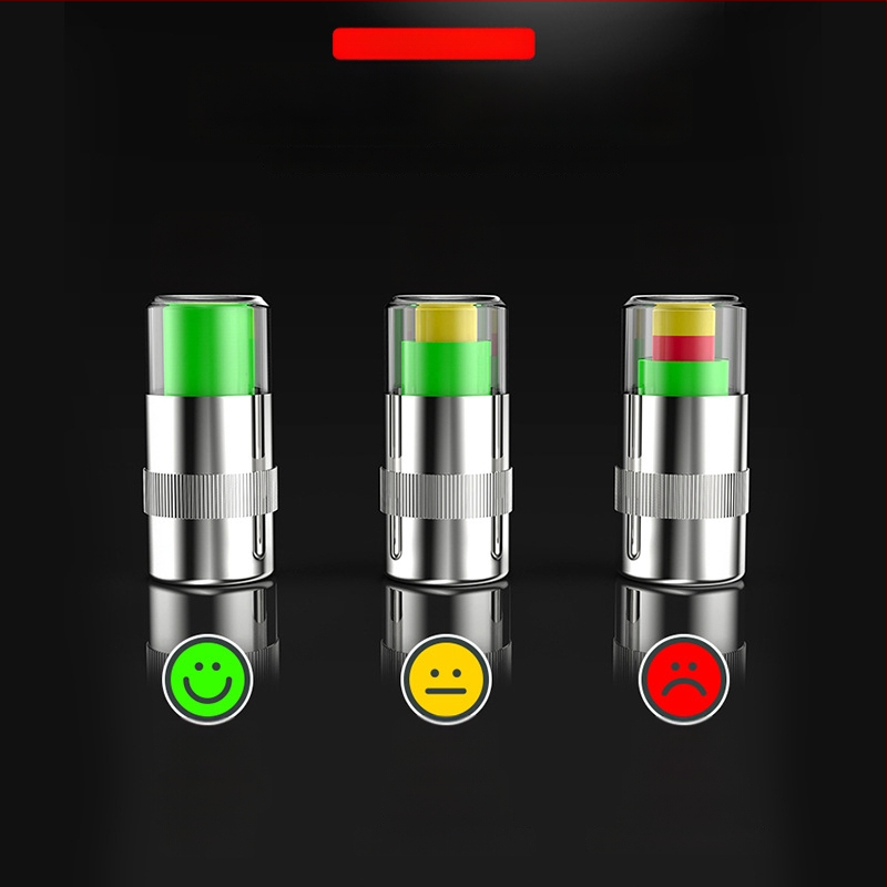 Gumiabroncsnyomás figyelmeztető sapka, 4 darabos készlet, univerzális autókhoz, 2.4 bar detektálás, műanyag + réz mag