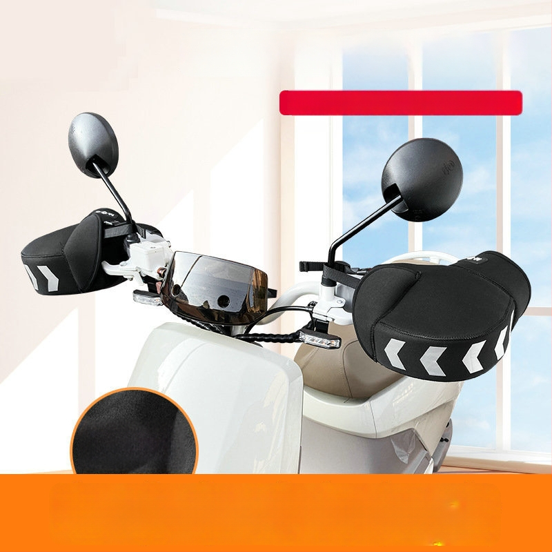 Калъфи за кормило на мотоциклета, универсални, зимно удебелени с поларен флийс и SBR дайвинг плат, светлоотразяващи