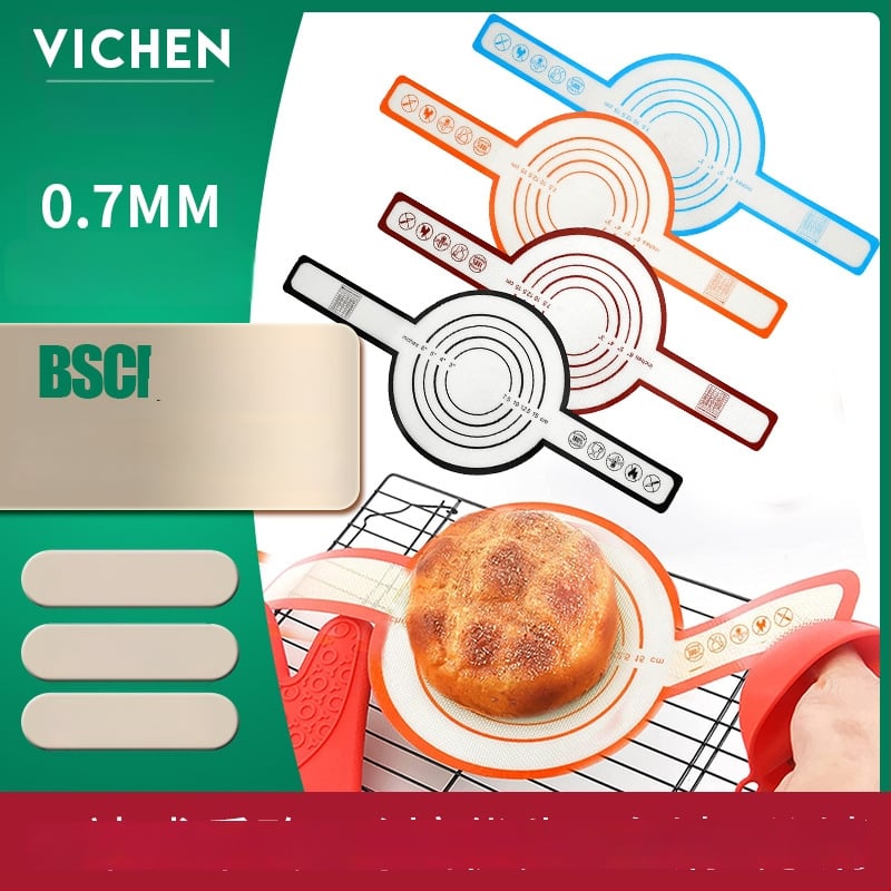 Szilikon tészta dagasztó matrac hosszú fogantyúval — sütőmat, logóval testreszabható