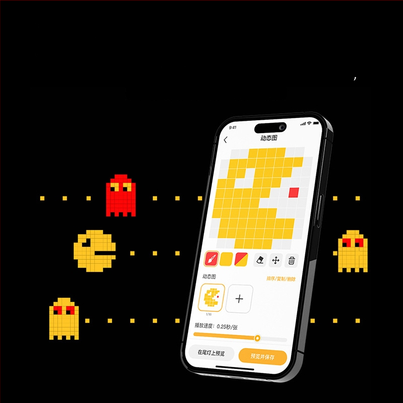 XOSS Walker užpakalinis žibintas dviračiams su DOT-MATRIX LED, stabdžio įjungimo įspėjimas, tinkamas kelių ir kalnų dviračiams, naktiniam važiavimui