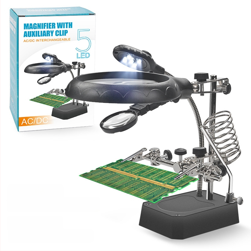 Λαμπτήρας LED με μεγεθυντικό φακό για επισκευές πλακετών, περιστροφή 360°, εξοικονόμηση ενέργειας