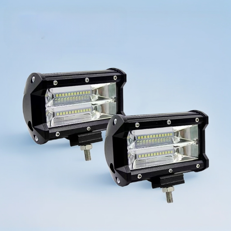 5-inčna LED radna svjetiljka za automobil, 24 LED, 72W, dvostruki red, bočno svjetlo, off-road reflektor