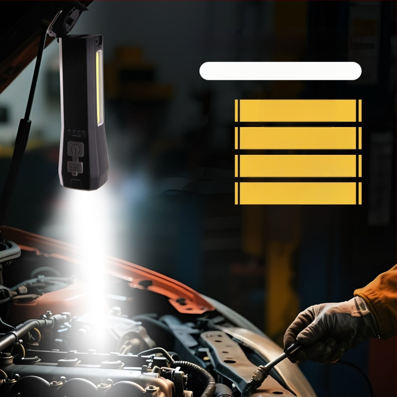 Višfunkcijsko LED svjetlo s Type-C punjenjem, COB crvena svjetlost, upozoravajuća svjetlost i snažan magnet za inspekcijske radove