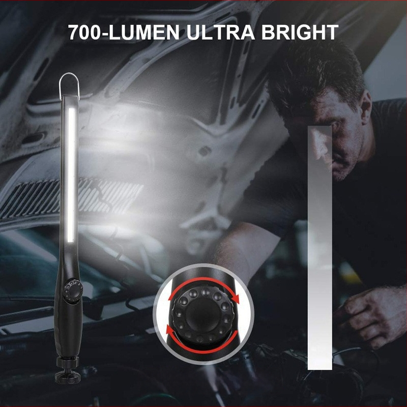 Radna svjetiljka s COB LED za popravak automobila, magnetska kuka, podesivi kut, USB punjenje, inspekcijsko svjetlo