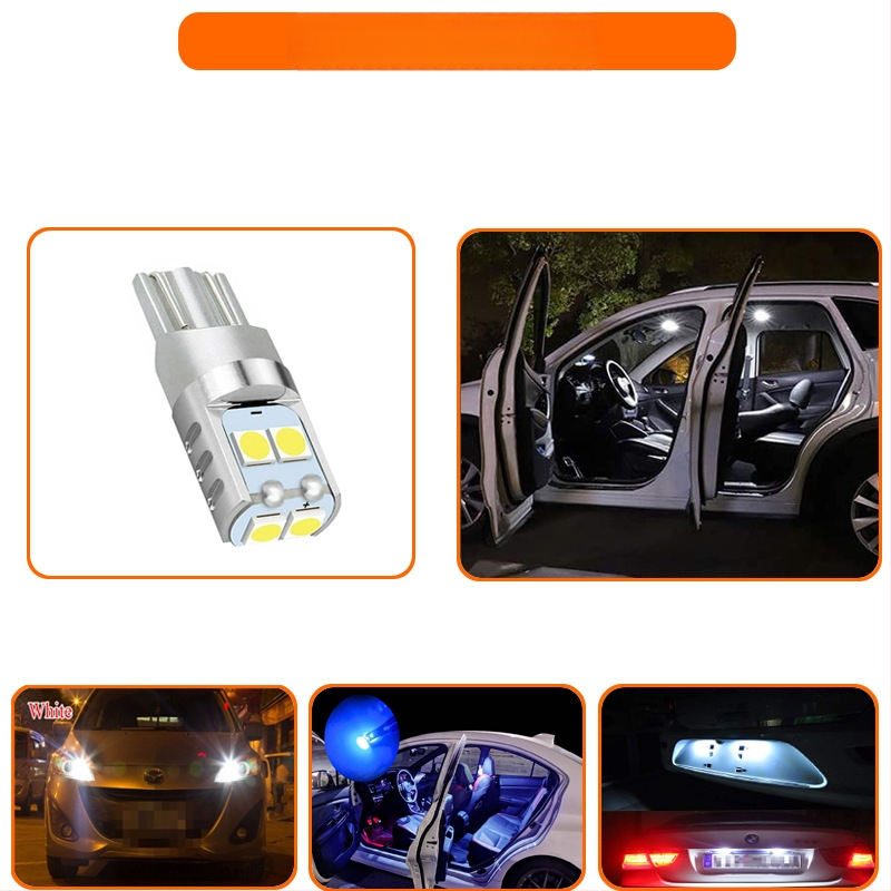 T10 LED φωτιστικό πινακίδας κυκλοφορίας υψηλής φωτεινότητας, 6×3030 λευκά LED, 12-30V, αποκωδικοποίηση LED χωρίς βήματα για αυτοκίνητο