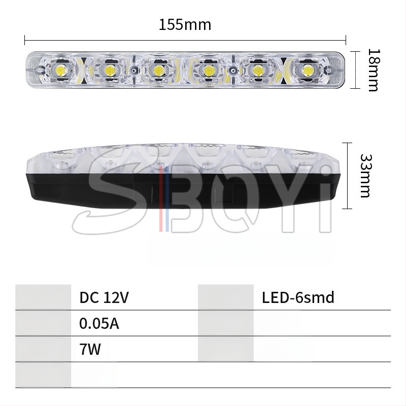 6 LED dnevnih svjetala visoke snage, vrlo svijetla i dugotrajna, univerzalna kompatibilnost