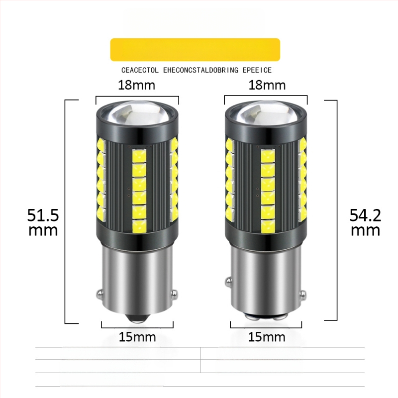 CAN-bus dekodirana LED pokazivač smjera za 1156/1157, 33SMD 3030, 12-24V, dnevna svjetlost i stražnje svjetlo