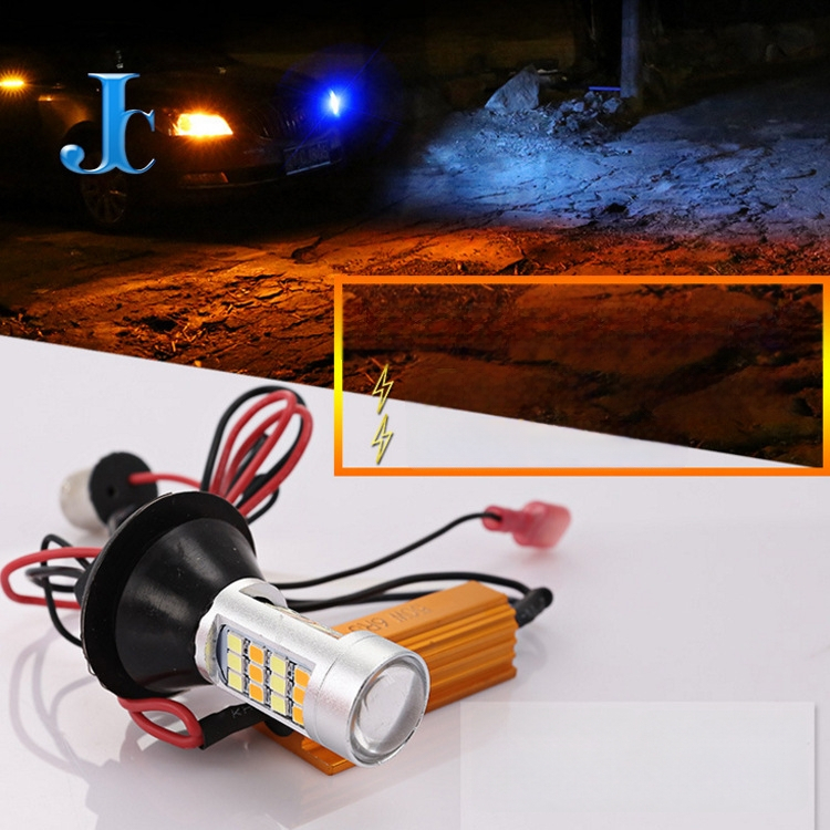 LED automobilska svjetla, dvobojni signalizacijski i dnevni svjetla, BA15S / T20 7440 2835 42SMD, paket za dekodiranje