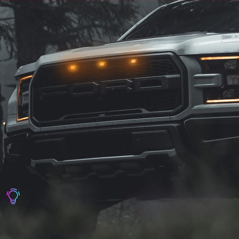 RGB LED bljeskalica za automobilsku rešetku, kontrola putem aplikacije, žuto dnevno svjetlo